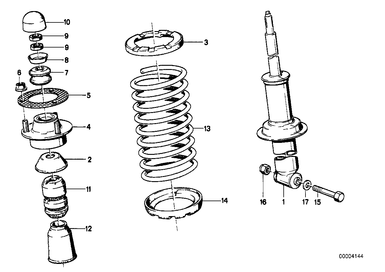 SINGLE COMPONENTS FOR REAR SPRING STRUT