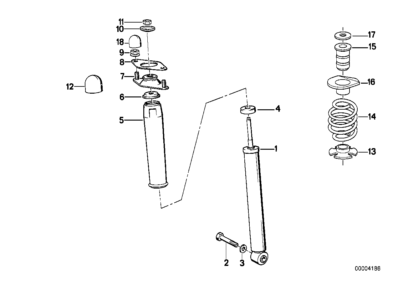 SINGLE COMPONENTS FOR REAR SPRING STRUT