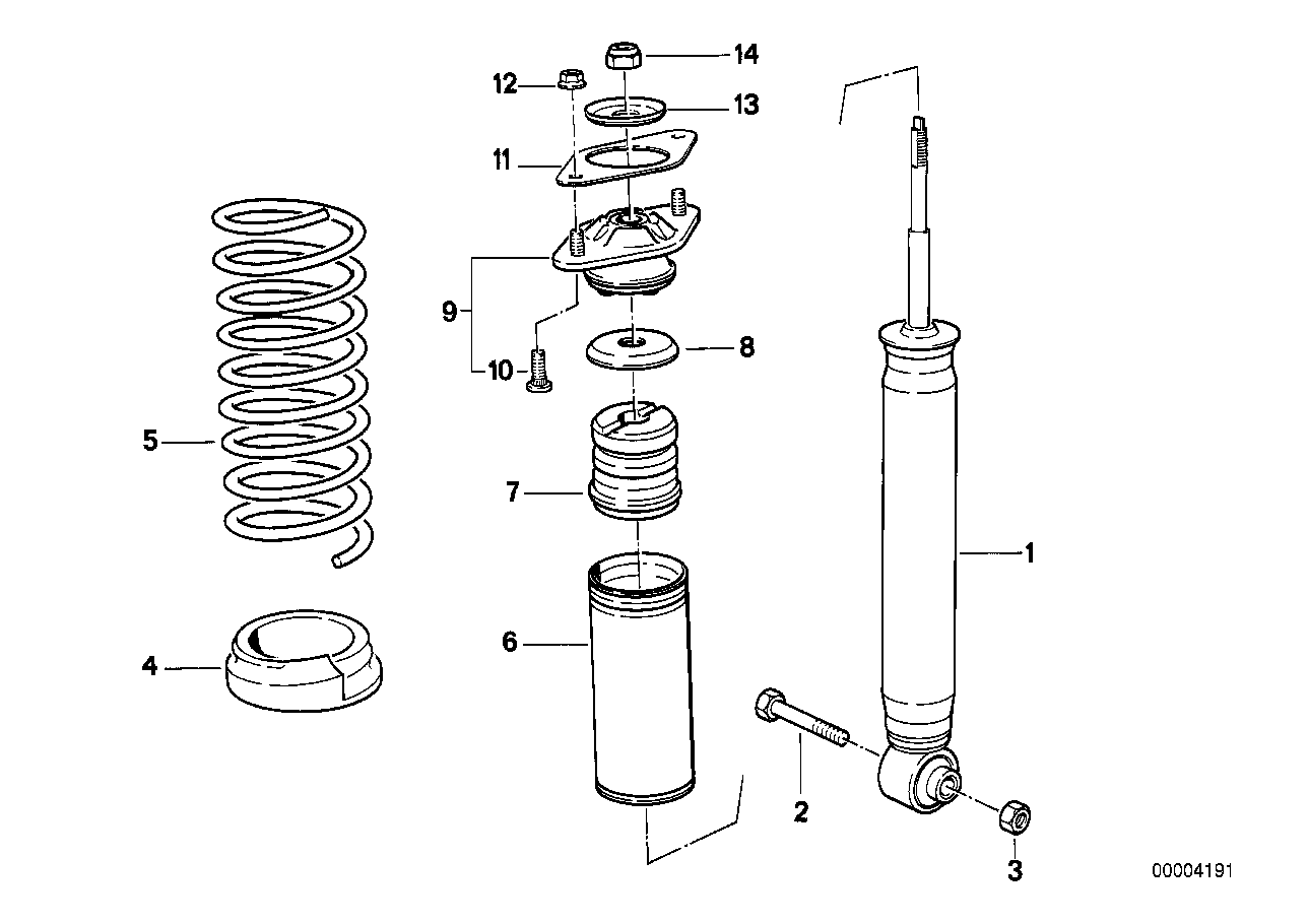 REAR SPRING STRUT COIL SPRING AND PARTS