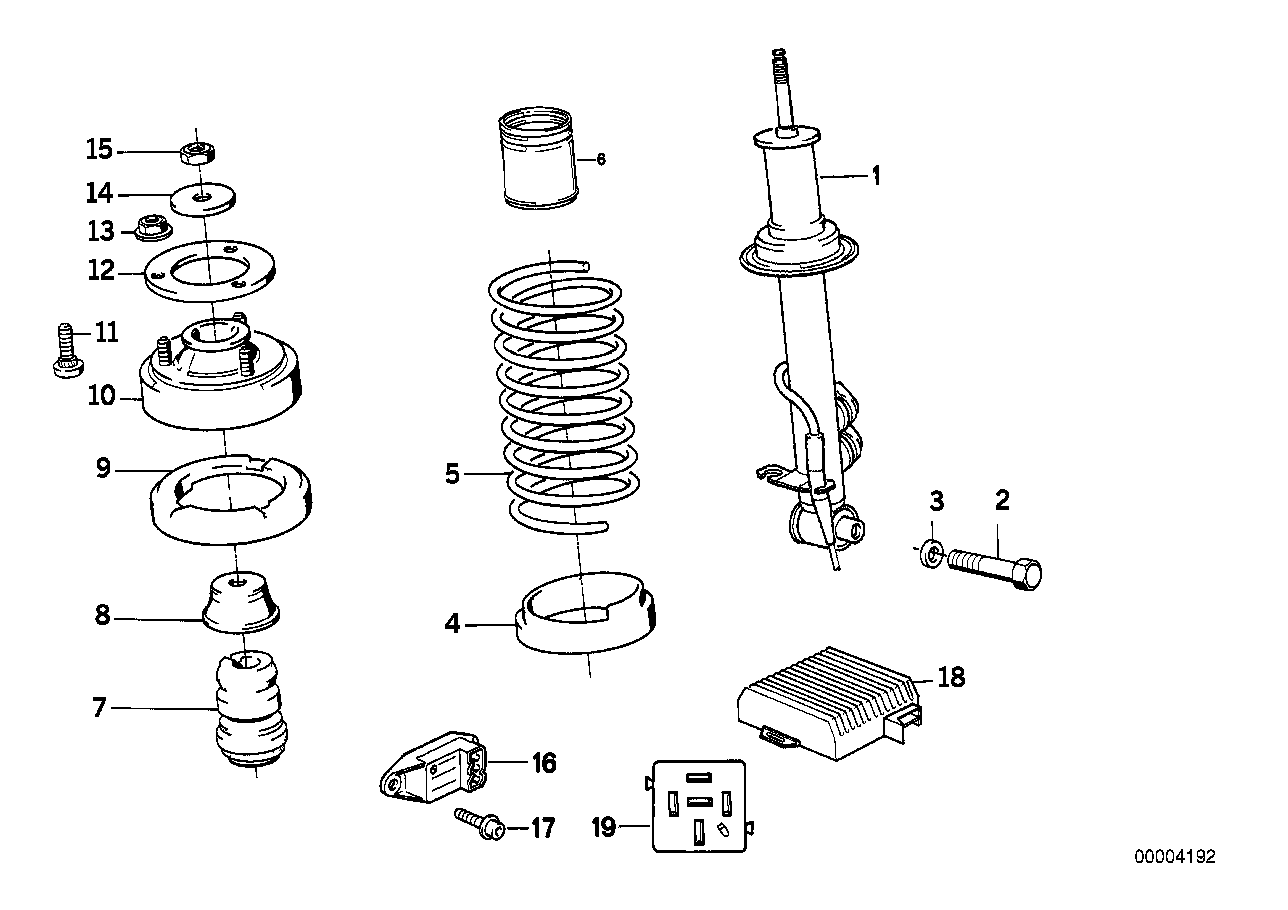 REAR SPRING STRUT ASSY EDC/LEVELL.DEVICE