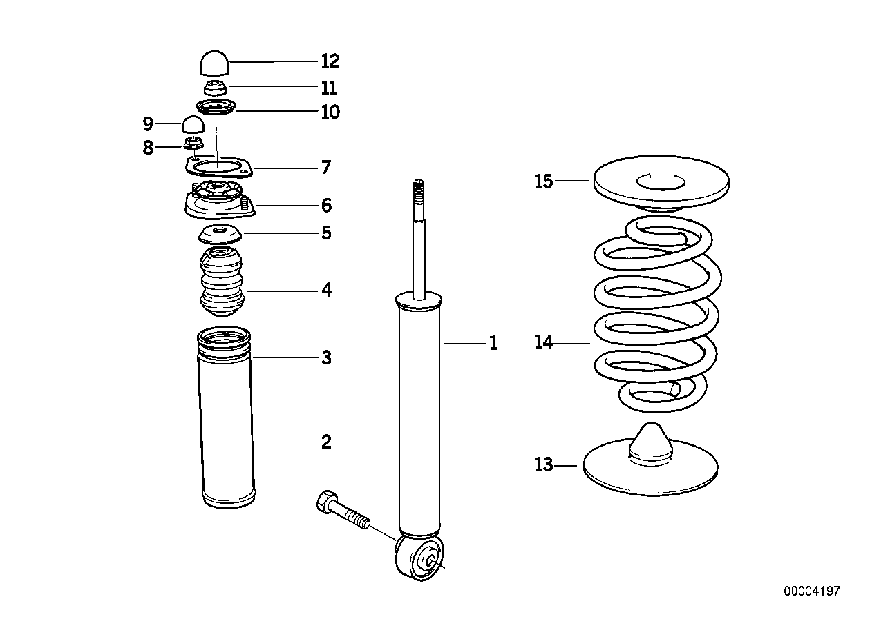 SINGLE COMPONENTS FOR REAR SPRING STRUT