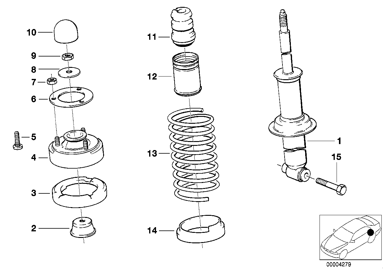 REAR M TECHN.SPORTS CHASSIS SPRING STRUT