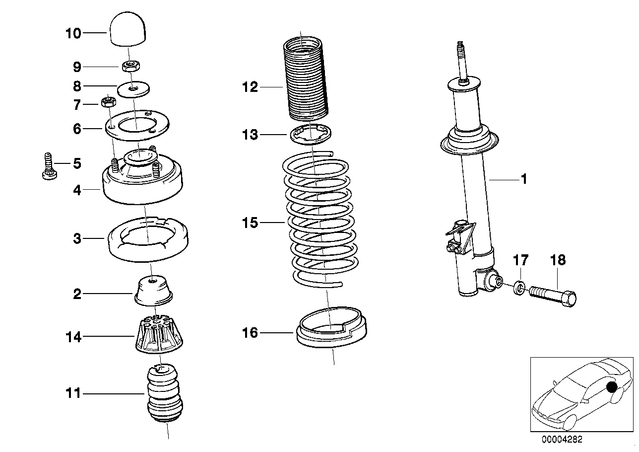 REAR SPRG STRT,LEV.DEVICE,M SPORT CHASS.