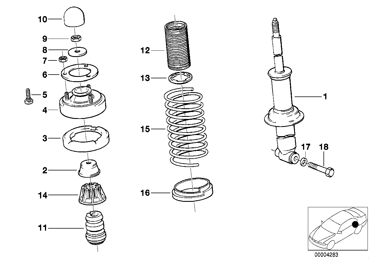 REAR M TECHN.SPORTS CHASSIS SPRING STRUT