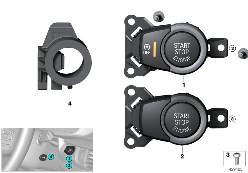 SWITCH, START-STOP AND RING ANTENNA