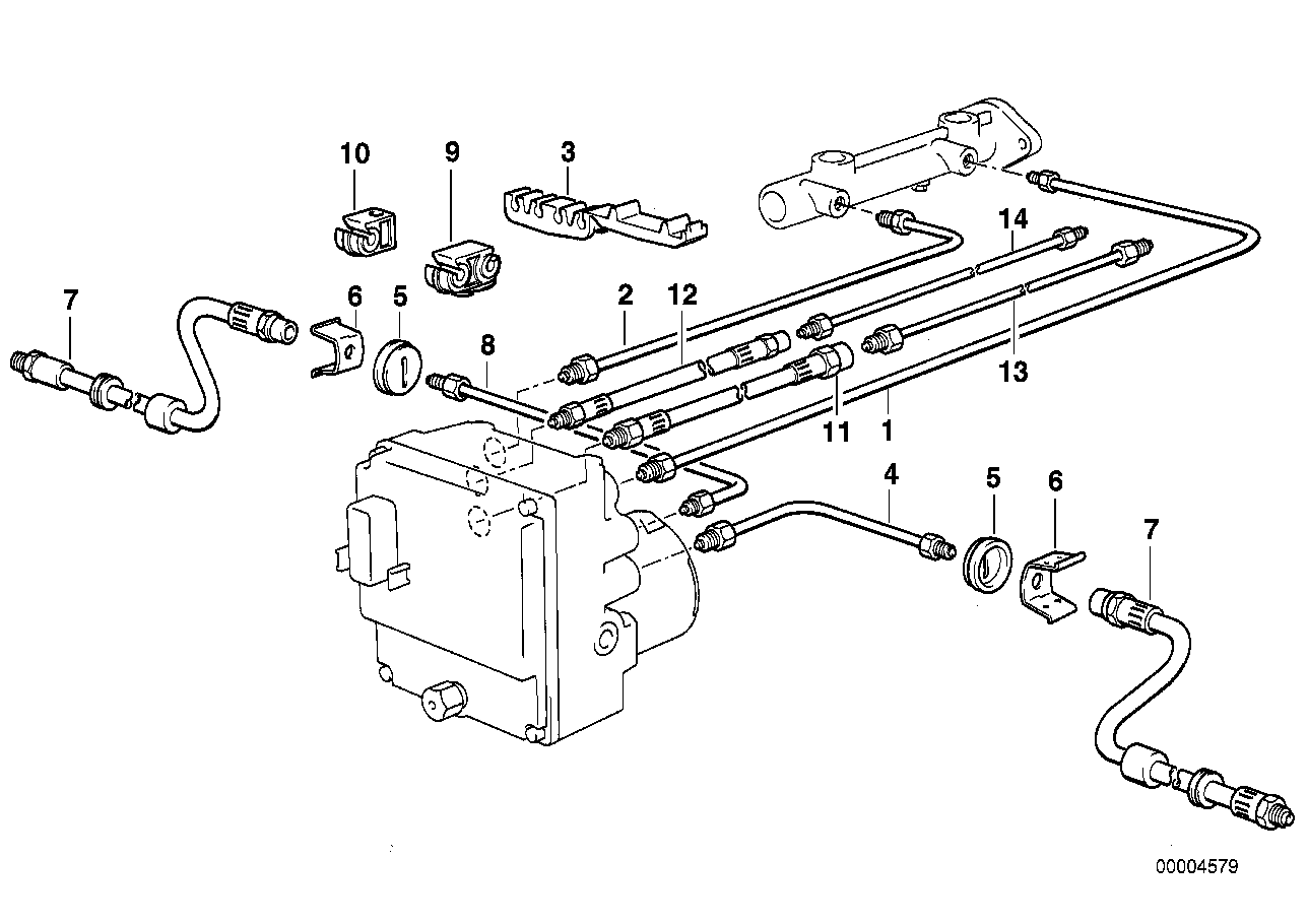 BRAKE PIPE FRONT ABS/ASC+T