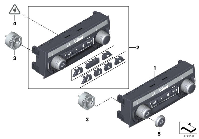 OPERATING UNIT, REAR CLIMATE CONTROL