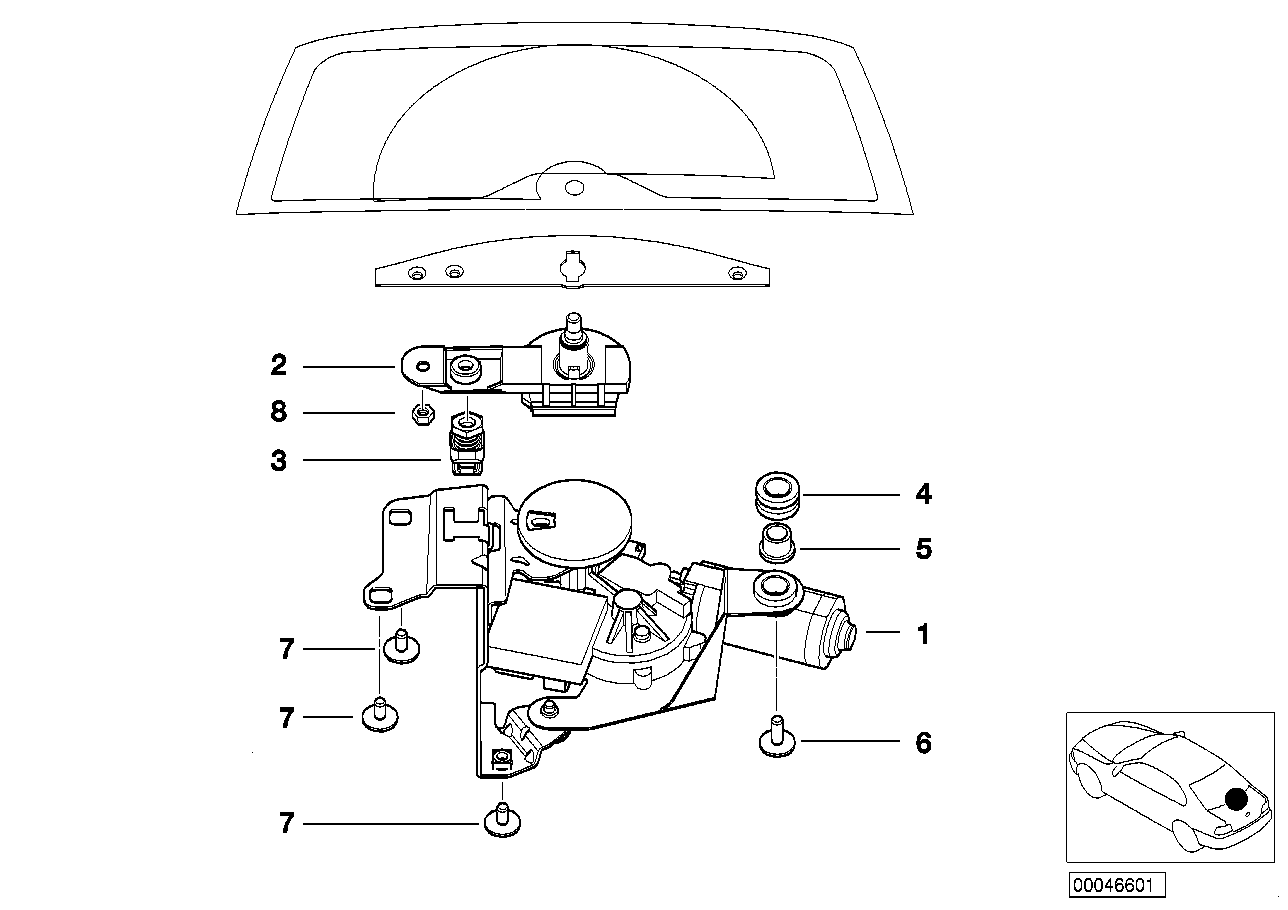 SINGLE PARTS FOR REAR WINDOW WIPER