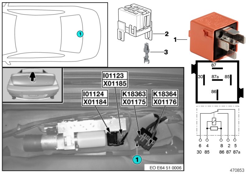 RELAY FOR CONVERTIBLE TOP 1 K18363