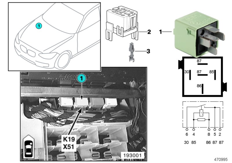 RELAY FOR A/C COMPRESSOR K19