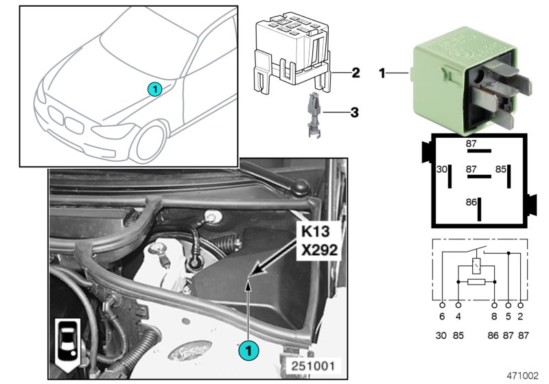 RELAY FOR HEATED REAR WINDOW K13