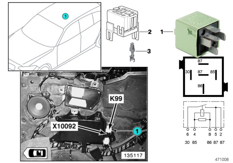 RELAY, HEATED REAR WINDOW, HARDTOP, K99