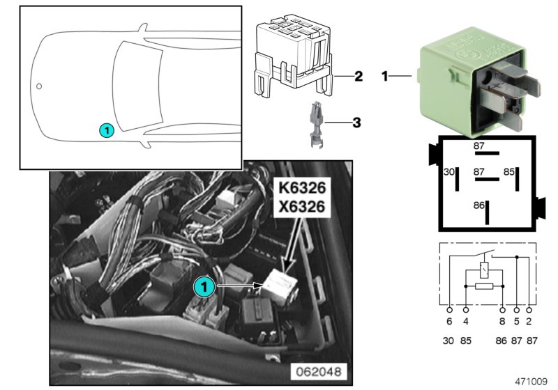 RELAY, RELIEF, TERMINAL 15 K6326