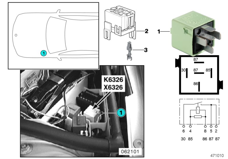 RELAY, RELIEF, TERMINAL 15 K6326