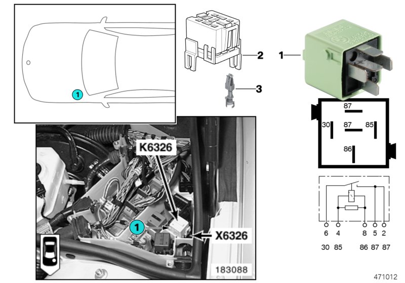 RELAY, RELIEF, TERMINAL 15 K6326