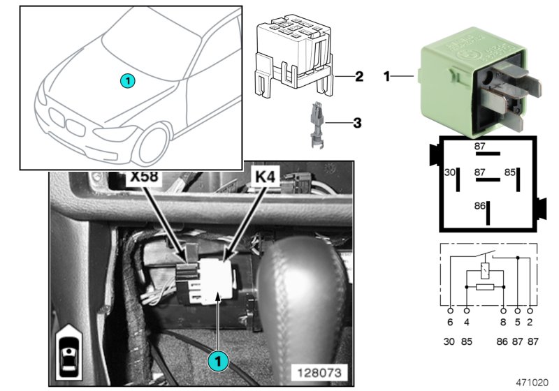 RELAY FOR HEATER BLOWER K4