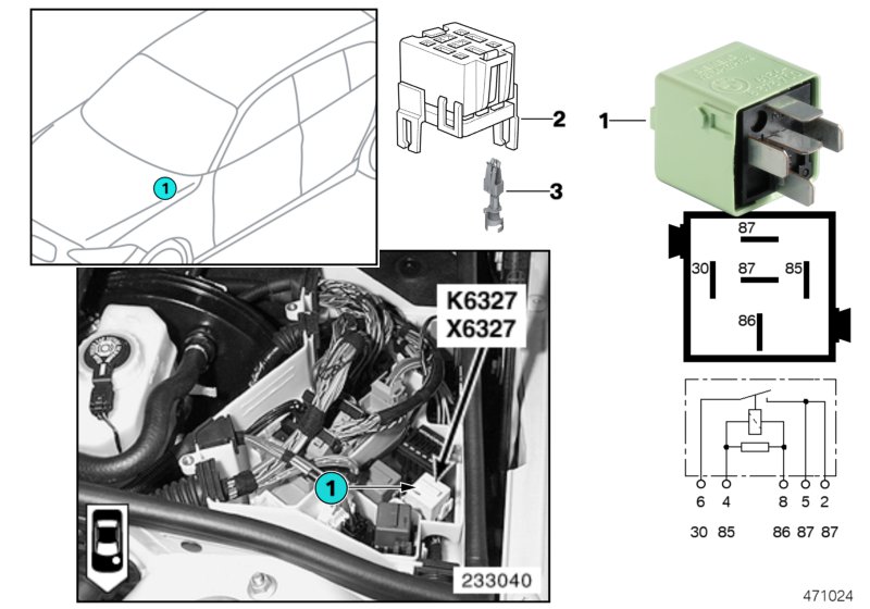 RELAY FOR INJECTORS K6327