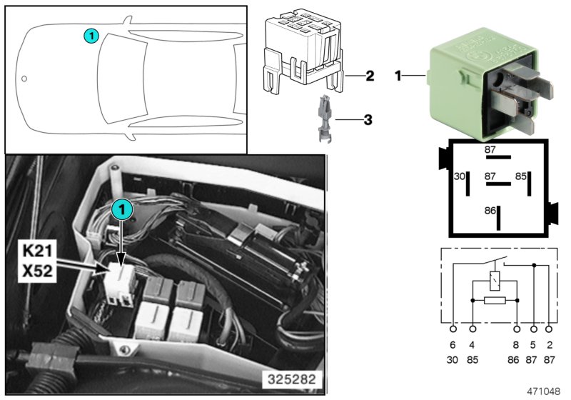 RELAY, AUXILIARY FAN, STAGE 1 K21