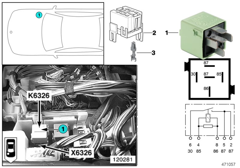 RELAY, RELIEF, TERMINAL 15 K6326