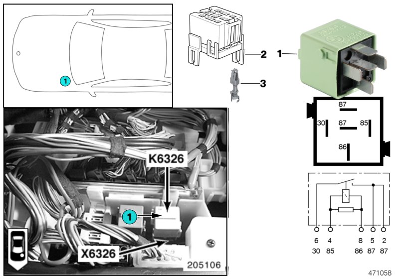 RELAY, RELIEF, TERMINAL 15 K6326