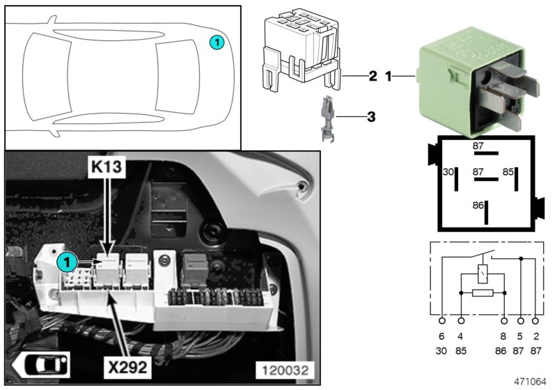 RELAY FOR HEATED REAR WINDOW K13