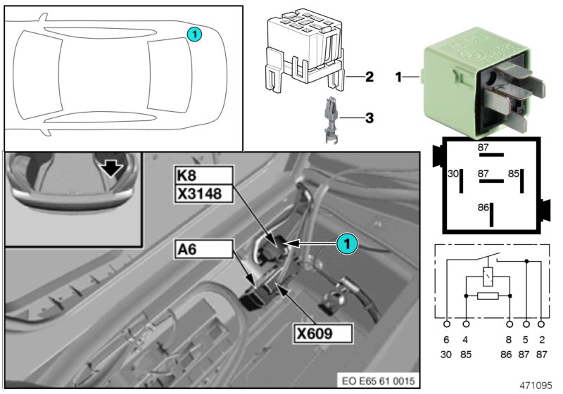 RELAY FOR WIPER REST POSITION HEATING K8