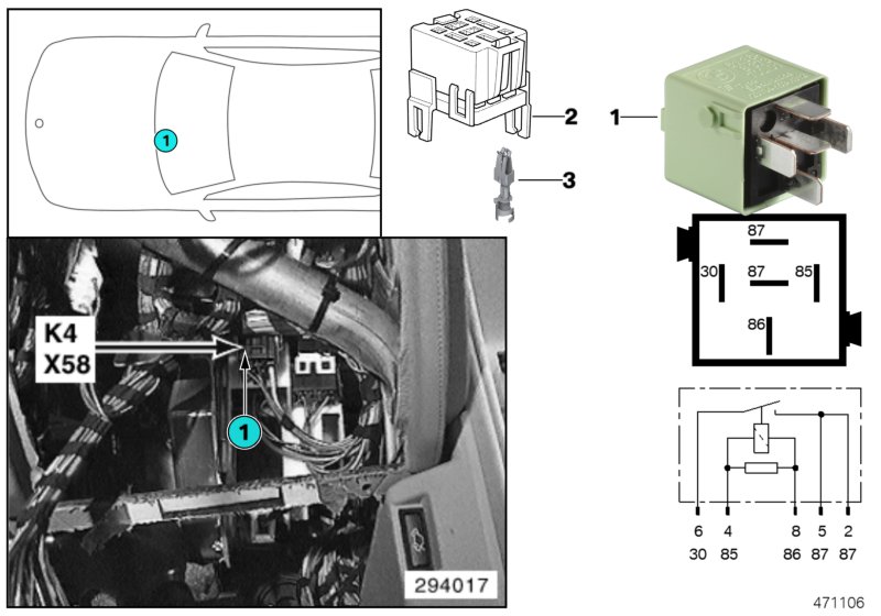 RELAY FOR HEATER BLOWER K4