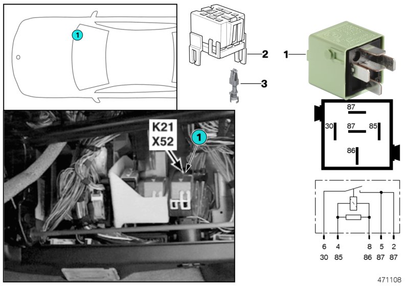 RELAY, AUXILIARY FAN, STAGE 1 K21