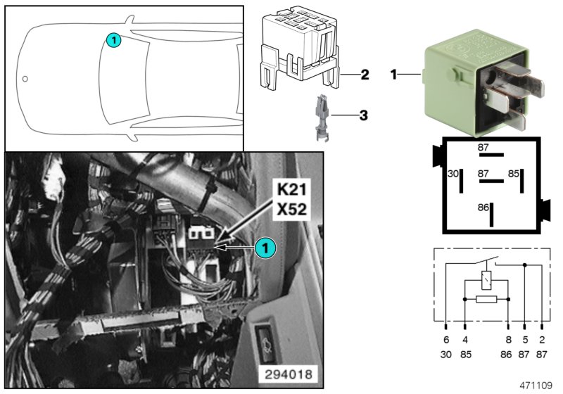 RELAY, AUXILIARY FAN, STAGE 1 K21