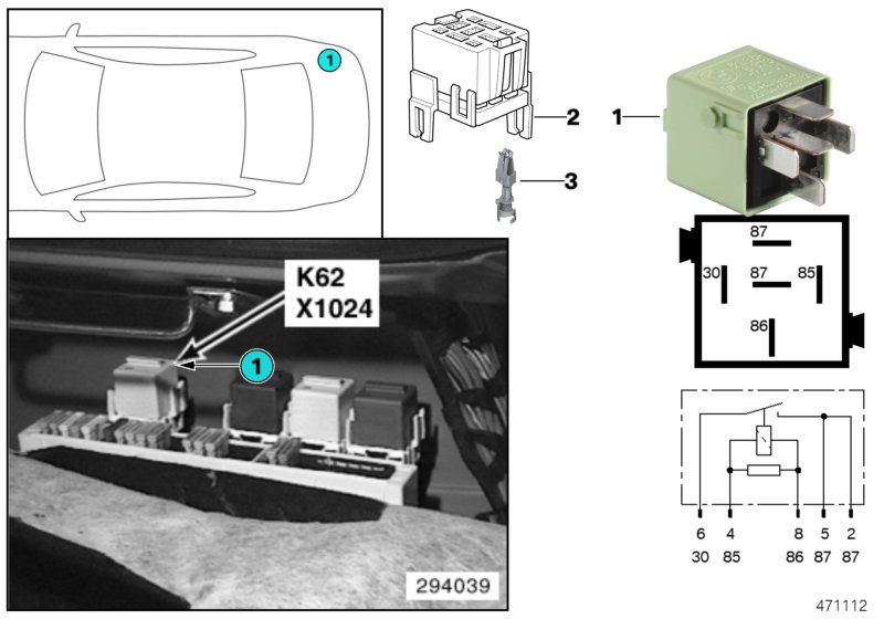 RELAY FOR AUXILIARY HEATER K62