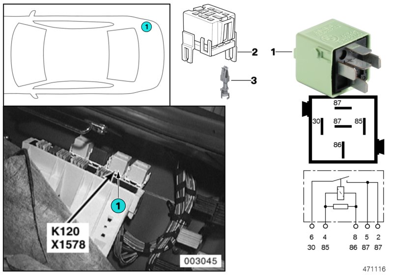 RELAY FOR REAR BLOWER K120