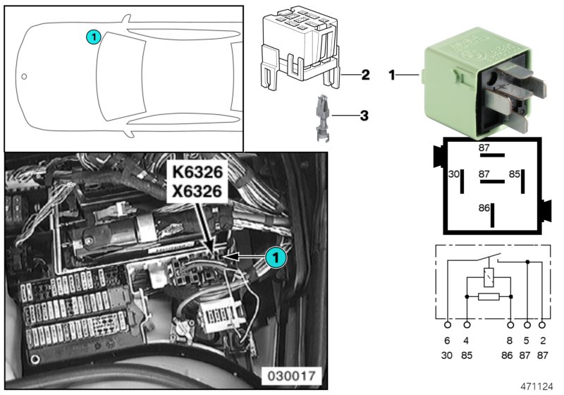 RELAY, RELIEF, TERMINAL 15 K6326