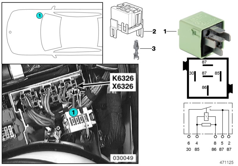 RELAY, RELIEF, TERMINAL 15 K6326