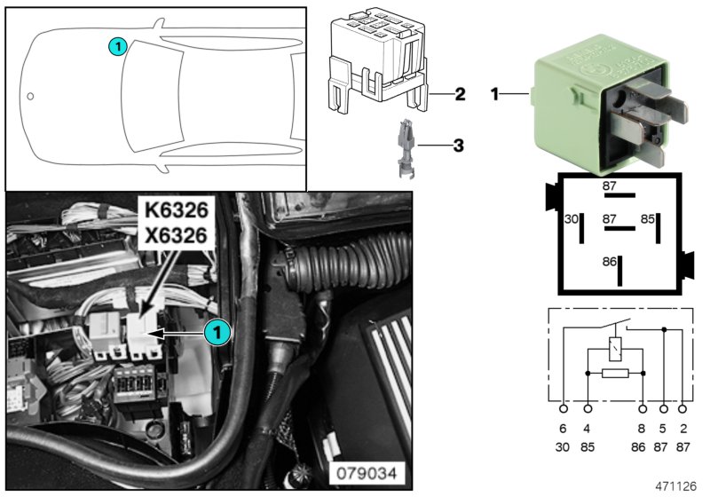 RELAY, RELIEF, TERMINAL 15 K6326