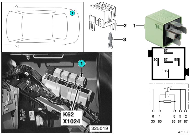 RELAY FOR AUXILIARY HEATER K62