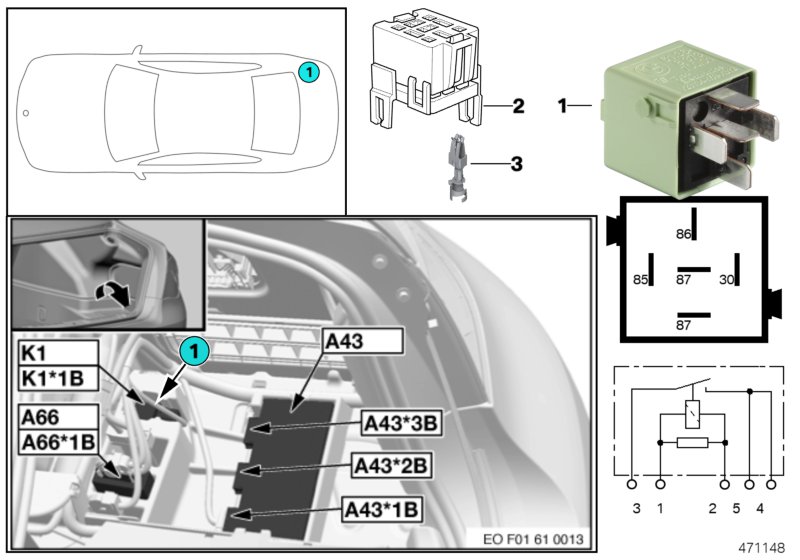 RELAY, COMPRESSOR FOR AIR SUSPENSION K1