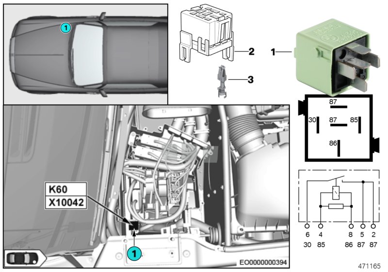 RELAY FOR A/C COMPRESSOR K60