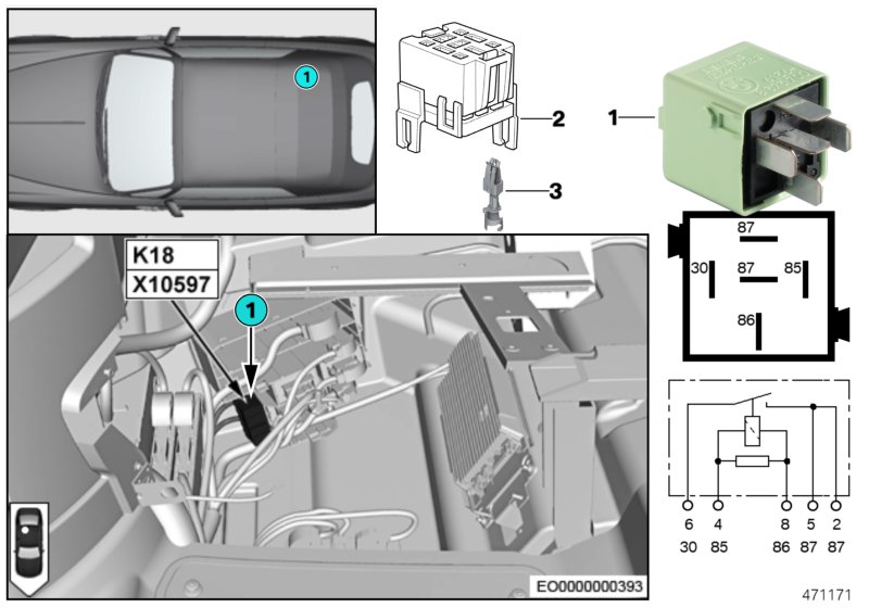 RELAY FOR ROLLOVER SENSOR K18