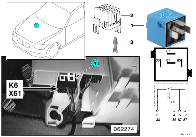 RELAY FOR HEADLIGHT CLEANING SYSTEM K6