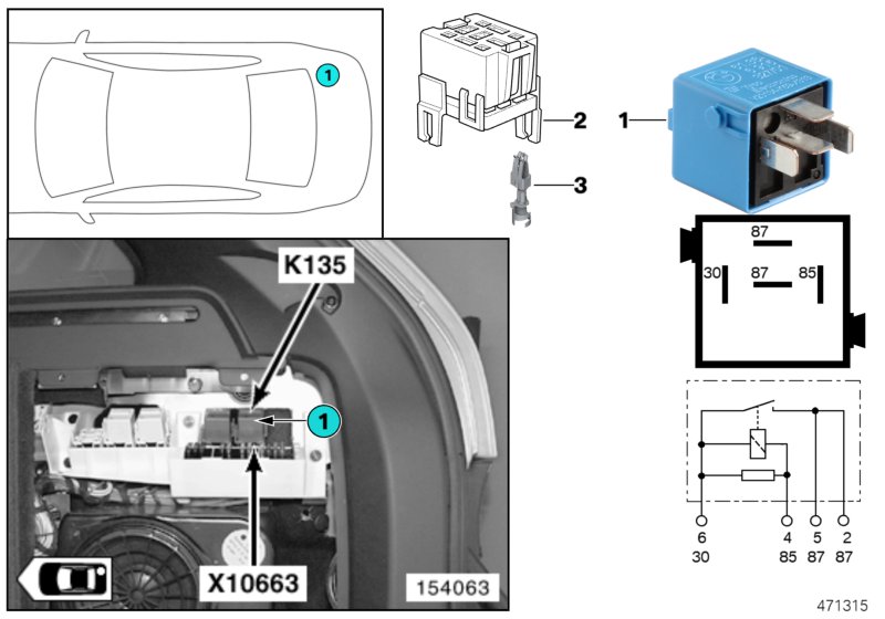 RELAY FOR SEAT ADJUSTMENT K135