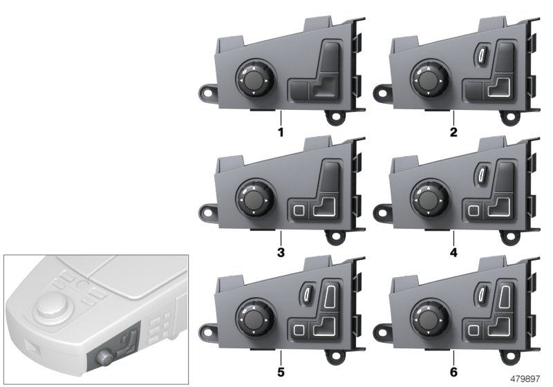 SEAT ADJUSTMENT SWITCH, FRONT