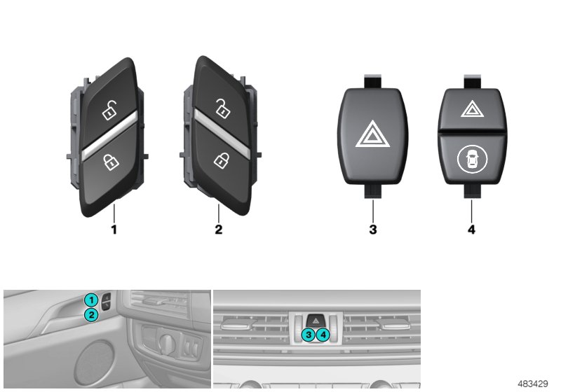 SWITCH, HAZARD WARNING/CENTRAL LOCKING