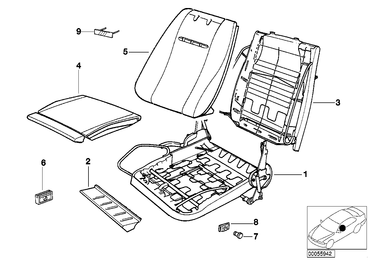 BMW SPORTS SEAT UPHOLSTERY PARTS