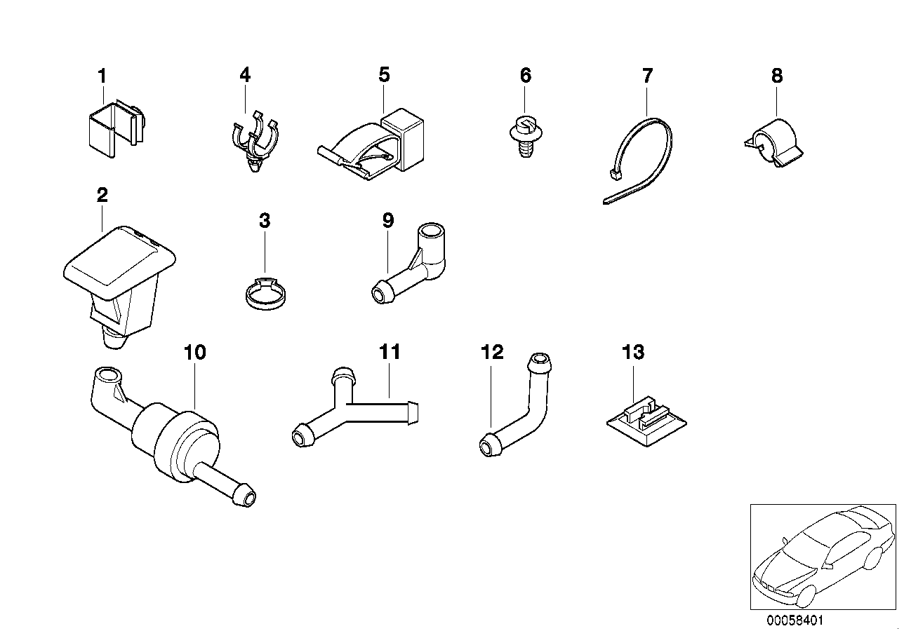 SINGLE PARTS FOR WINDSHIELD CLEANING