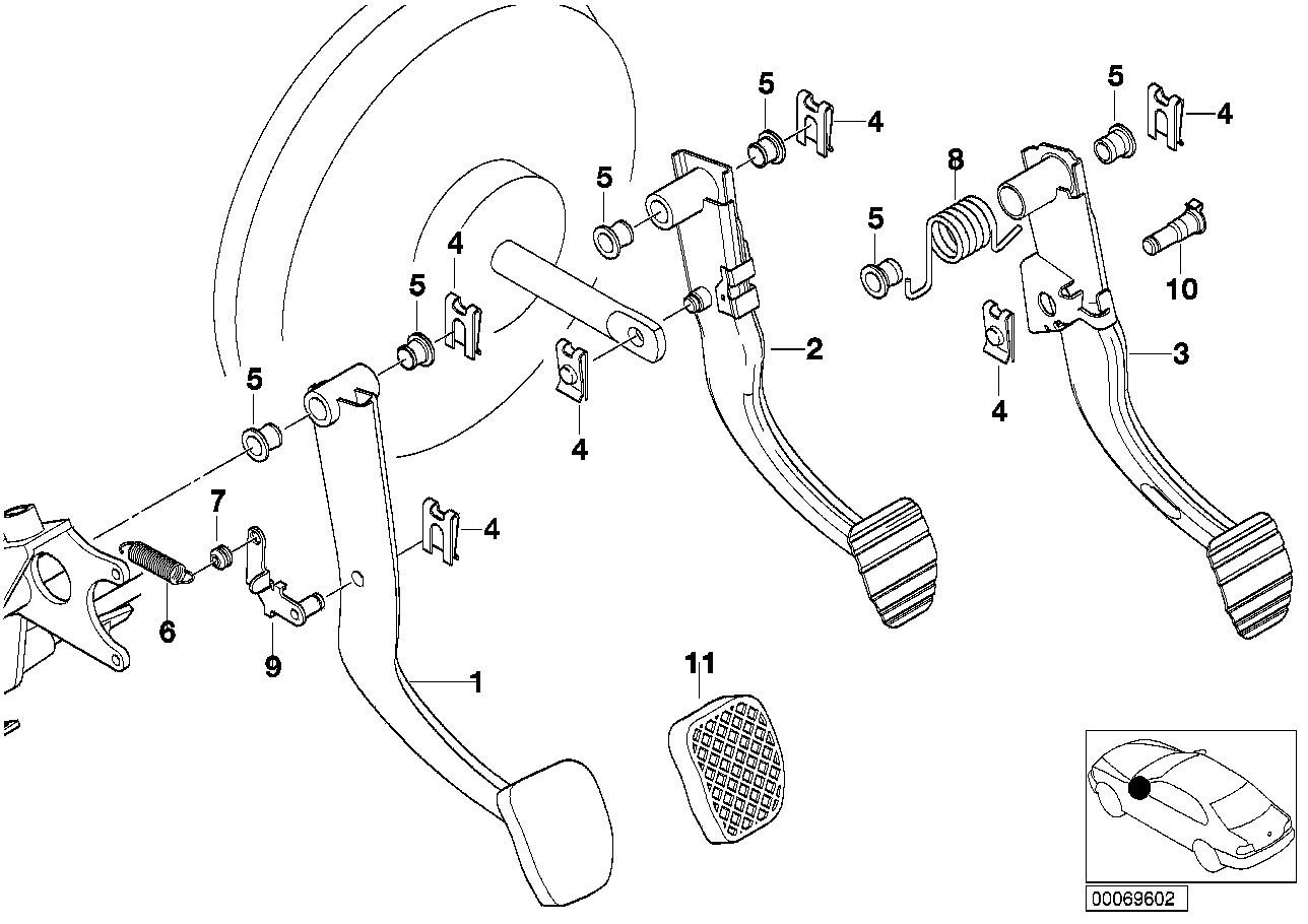 PEDALS SUPPORTING BRACKET/BRAKE PEDAL