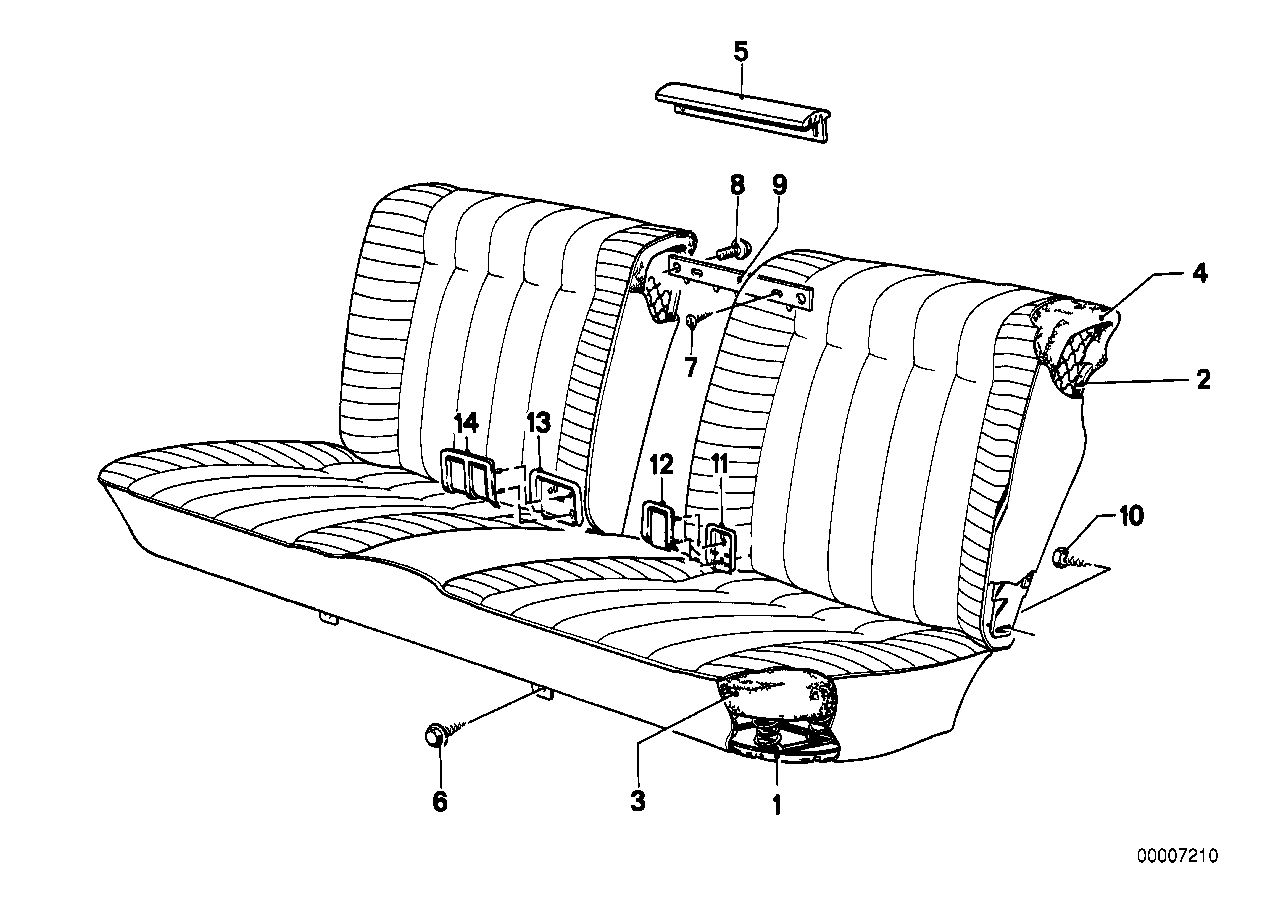 SEAT SPRING FRAME/PAD/CATCH SUP. REAR