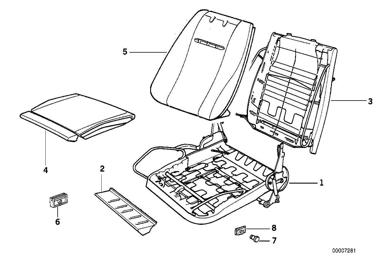 BMW SPORTS SEAT UPHOLSTERY PARTS