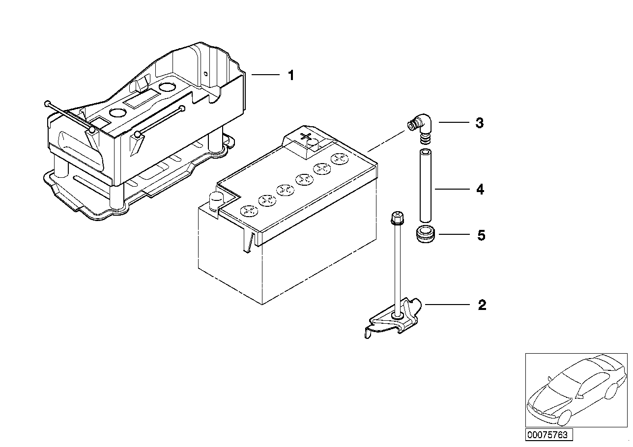 BATTERY HOLDER AND MOUNTING PARTS