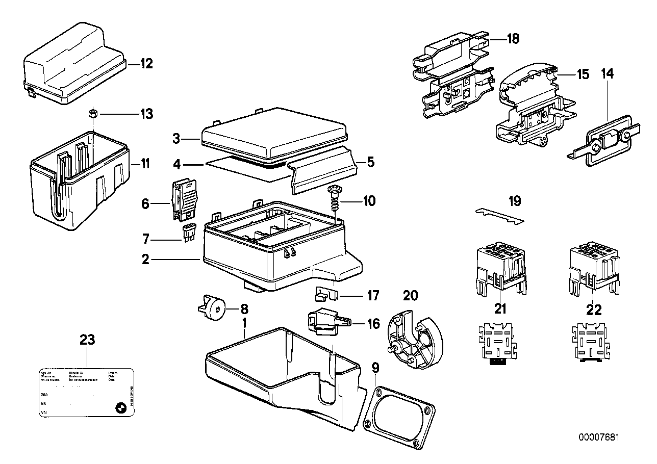 SINGLE COMPONENTS FOR FUSE BOX