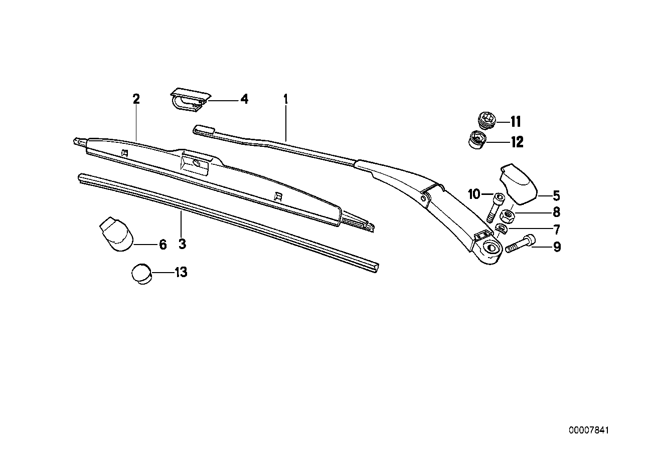 SINGLE COMPONENTS FOR WIPER ARM